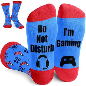 Gamer Gifts for Men, Gaming Socks for Boys, Gamer Crazy Socks for Teens, Christmas Stocking Stuffers, and Novelty Xmas Gifts for Boyfriend Husband