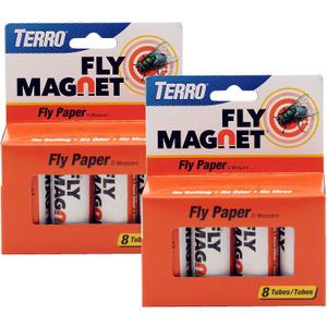 TERRO T518 Fly Magnet, 16 Total, 2 Pack, Sticky Fly Trap Indoor Hanging