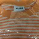 Baby Boy Girl Easter Outfit Sweatshirt Romper Striped Carrot/Bunny Long Sleeve Bubble Romper Waffle Knit Bodysuit (12-18 Months, Orange)
