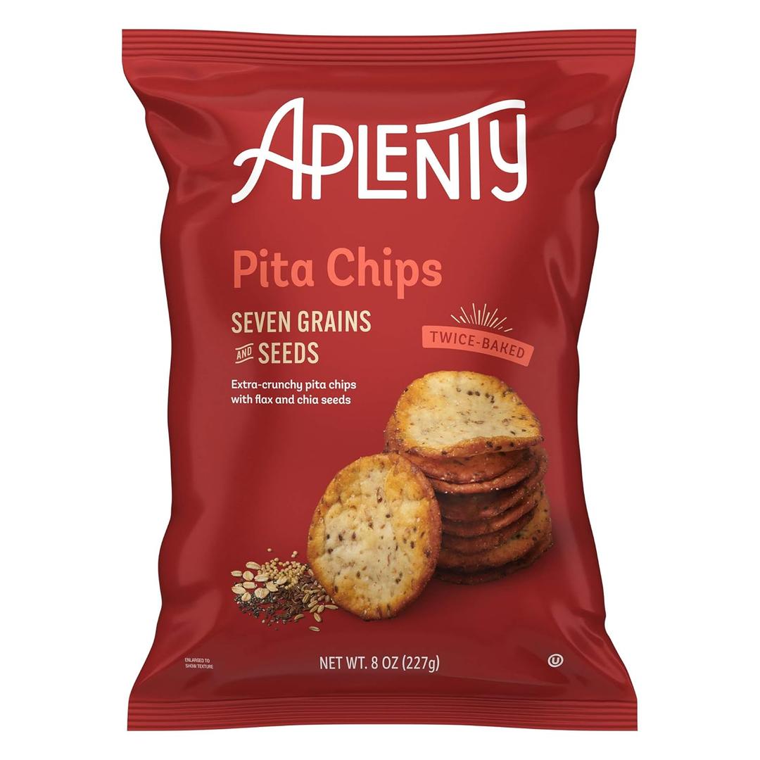2 x Aplenty Seven Grains and Seeds Pita Chips, 8 Oz (8 Ounce (Pack of 1)) BBD: 02-19-26