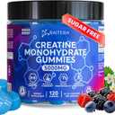 Creatine Monohydrate Gummies 5000mg for Men and Women, Only 3 Gummies Per Serving, Vegan Creatine Chews for Muscle Growth, Muscle Endurance, Workout Recovery, Zero Sugar, Easy to Digest, No Bloating, EXP: 11/21/26