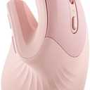 seenda Ergonomic Mouse with Jiggler - Wireless Vertical Mouse with Multi Device Connection (Bluetooth or USB), Reduces Wrist Strain, Quiet Click, Compatible with PC, Laptop, Mac, Windows (Light Pink)