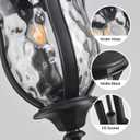 Large Outdoor Pendant Light Fixtures, 23.6'' Exterior Hanging Lantern Porch Light Adjustable, Black Hanging Lamp Farmhouse Exterior Chandelier Ceiling Mount for Entrance Patio