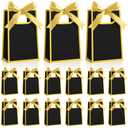 AmazingSpark 50 Pcs Black Gold Mini Gift Bags Bulk 6.3 x 3.9 x 2.8 Inch Party Favors Elegant Small Gift Bags with Handles and Ribbon Bows for Wedding Birthday Bridal Baby Shower Party Favors