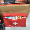 Roadside Car Emergency Kit, Winter Car Safety Kit with 10FT Jumper Cables, Tow Strap, Tool Kit, Reflective Warning Triangle, Road Trip Essentials, for New Drivers, Teens (119RED)