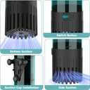 AQQA Aquarium Filter, 211GPH Submersible Fish Tank Filter with Aeration & Rainfall, Multi-Layer Filtration Silent Adjustable Airflow Filter, Oxygenation Circulation Water Pumping for 40-90 Gal Tanks