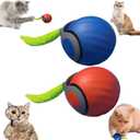 Speedy Tail 2.0, Interactive Cat Toy Ball with Tail, Two Speed Adjustment (Orange + Blue)