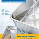 Powools Stainless Steel Cat Litter Box, Metal Litter Box with Scoop, High- Sided, Anti-Leakage Top Entry, Non-Sticky, Easy to Clean, Grey, XL (1 Pack)