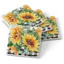 Counterart Absorbent Stone Coasters - Sunflower Fields - Set of 4 - 4x4x1.230