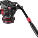 NEEWER Heavy Duty Video Tripod Fluid Head with Stepless Adjustable Pan/Tilt Damping, Quick Release Plate, Compatible with DJI RS Gimbals, Adjustable Handle, 75mm Base, Max Load 22lb, GM006