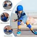Kids/Youth Knee Pad Elbow Pads Guards Protective Gear Set for Roller Skates Cycling BMX Bike Skateboard Inline Skatings Scooter Riding Sports (BLUE, Medium(9-15 years))