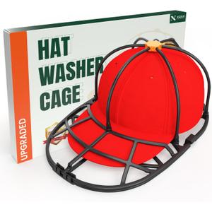 1-Pack Hat Washer Cage, Upgradedd Baseball Caps Washer for Dishwasher/Washing Machine, Hat Cleaner Protector Fit for Adult and Kids Hats, Black (1 Pack (New))