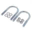 Dog-Proofer U-Bolt Hardware for Vertical and Curved Fence Extension Systems, for 1-5/8-Inch Round Metal Fencing Posts, Count of 4