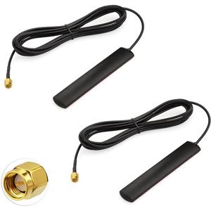 Superbat 4G LTE Antenna Omni-Directional Adhesive Mount Mimo Antenna with SMA Male Connector for Car Vehicle Hotspot Router Gateway Modem Cell Booster, 2Pcs