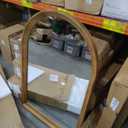 Kate and Laurel Hatherleigh Modern Transitional Arched Wooden Wall Mirror; 24 x 36; Rustic Brown; Decorative Wood Arch Mirror for Use in Bathroom; Entryway; or Bedroom