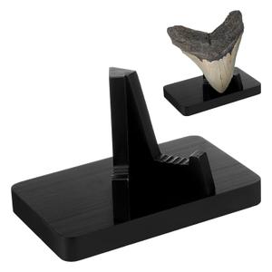 Megalodon Tooth Display Wooden Shark Tooth Display Case Black Shark Teeth Holder for Teeth, Agate, Coral, Rocks, Pottery, Artworks or Photos, 5" x 3" x 2.5" Tall