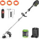 60V Lithium Ion Cordless String Trimmer, 17 Inch Two Speed Brushless String Trimmer with 5.0Ah Battery and Charger