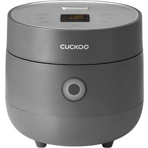 CUCKOO Micom Rice Cooker 3-Cup Uncooked / 6-Cup Cooked with Nonstick Inner Pot, Small Rice Maker with 8 Menu Options, Fuzzy Logic Technology, Auto Clean, Quick Rice Mode, Gray (CR-0375FG)