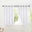 NICETOWN Bathroom Curtains 100% Blackout Window Treatments, Grommet Thermal Drapes Heat Blocking Sound Reducing Curtains for Kitchen/Bedroom, White, W52 x L54, 2 Panels
