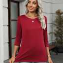 Zeagoo Women Tops 3 Pack 3/4 Sleeve Crewneck Cute Basics Tees Casual Fashion Summer Spring T Shirts Business Work Tee Top (XL)