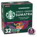 Starbucks K-Cup Coffee Pods, Dark Roast Coffee, Sumatra, 100% Arabica, 1 box (32 pods), Best By: 02/20/27