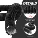 Zonon Dryer Vent Hose 4 Inch X 50 Feet Flexible Aluminum Foil Ducting Non Insulated with Stainless Steel Clamps and Aluminum Tape for Pipe, HVAC Heating Cooling Ventilation and Exhaust (Black)