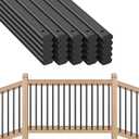 25 Pack Deck Balusters 36" Staircase Baluster for Deck Systems, Black Hollow Metal Spindles for Stair Railing and Porch Railing, Indoor Outdoor Use (1.5mm Thick)