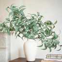 florisso Artificial Greenery Stems for Vase, 5 Pcs Tall Fake Plants Branches Faux Greenery Twigs Leaf for Indoor Home Office Vase Filler for centerpieces, Light Green