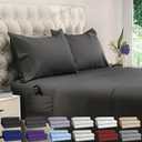 DREAMCARE Twin XL Sheet Sets - 4pc Cooling Sheets XL Twin Sheets - Twin XL Sheets up to 21 Deep Pocket  Hotel Luxury Extra Long Bed Sheets 100% Brushed Microfiber with Side Pocket - Gray