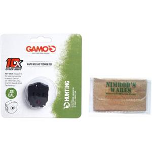 Nimrod's Wares Gamo Swarm Maxxim Whisper Magnum Gen1 10X .22 Quick-Shot Air Gun Magazine 621258854 Bundle with Microfiber Cloth