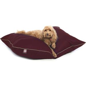 Majestic Pet Rectangle Medium Dog Bed Washable  Non Slip Comfy Pet Bed  Super Value Crate Pet Pillow  Puppy Kennel for Sleeping - Medium Breed 35 x 28 Inch  Solid Burgundy