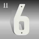 8 Inch White Metal Letters, Modern House Numbers for Outside, White Door Mailbox Numbers, Metal House Address Letter and Number for Office Apartment Outside (6)