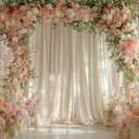 10x10FT Ivory Backdrop Curtain for Wedding Parties Wrinkle Free Curtain Backdrop for Baby Shower Drapes for Birthday Party Photography Background Soft Fabric 5ft x 10ft, 2 Panels