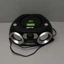MEGATEK Portable CD Boombox with FM Stereo Radio, Bluetooth, USB Port, and Backlit LCD Display | CD-R/CD-RW/MP3-CD Compatible | AUX Input | Headphone Jack | Programmable CD Player - Black