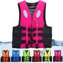 BaHeLs Adult Kayak Vest High Buoyancy Swim Vest Women's Men's Adjustable Safety Jacket Swimming Fishing Outdoor Water SportsSurfing, Rafting, Kayaking (Color : Pink, Size : Medium)