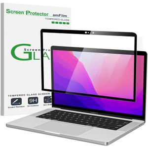 amFilm Designed for MacBook Pro 13 Inch(2016-2022, M1/M2) /MacBook Air 13 Inch(2018-2021, M1) Tempered Glass Screen Protector [Zero Bubbles][9H Hardness][ Anti-Scratch][ Anti-fingerprint]