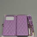 Rssviss Crossbody Case for iPhone 17 Pro Max Case Wallet, RFID Blocking Leather with Card Holder Kickstand, Handbag Zipper Flip Cover with Wrist Strap for iPhone 17 Pro Max Men Women 6.9", Purple