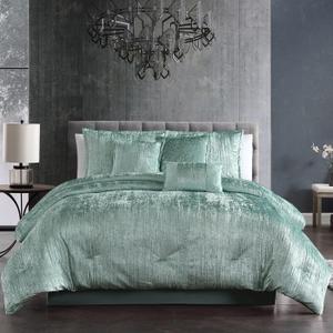 Riverbrook Home Turin Plush Comforter Set, King, Spa, 7-Piece Set