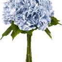 Yatim 21In Blue Artificial Hydrangea Flowers 5 Pcs Real Touch 3D Print Latex Flowers for Wedding Centerpieces Bouquets DIY Floral Decor Home Decoration with Stems