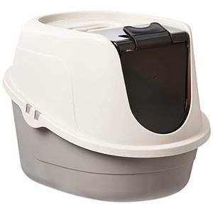 Amazon Basics No-Mess Hooded Cat Litter Box, Standard, Multicolor, 21 in x 16 in x 15 in