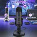 ZealSound Podcast Microphone for PC, Noise Cancellation USB Mic with Gain, Volume Adjustment & Mute Button, Monitoring & Echo, for YouTube, TikTok, Podcasting, Streaming, iPhone, iPad, Android, Mac