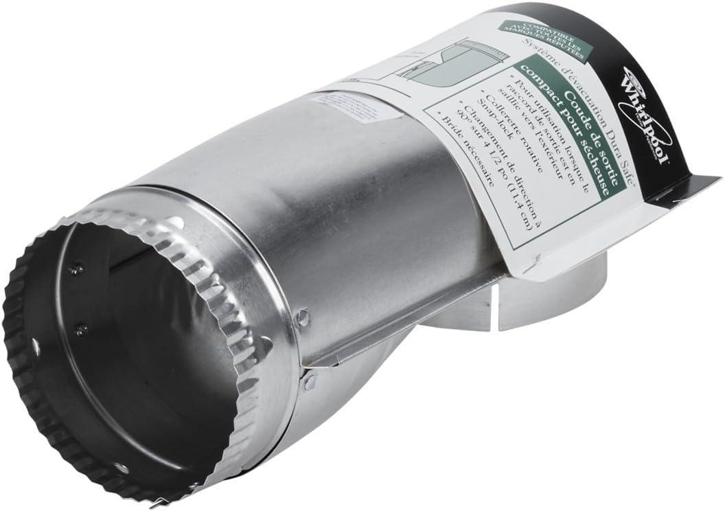 Whirlpool 4396004 Genuine OEM Dryer Exhaust Duct single unit silver