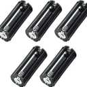 Hxchen 3 x 1.5V AAA Series Connection Plastic Black Cylinder Battery Storage Holder Case Adapter Black - (5 Pcs)