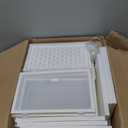 12 Pack Clear Shoe Storage Organizer with Magnetic Door,Stackable Plastic Shoe Boxes for Sneakers,Boots,and Heels,Space-Saving Foldable Shoe Rack for Closet,Durable Shoe Cabinet Organizer,White