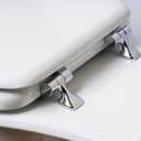 MAYFAIR 1844CP 000 Toilet Seat with Chrome Hinges will Never Come Loose, Elongated, White