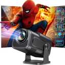 Smart Mini Projector with Android 11.0,2025 Upgraded Portable Projector 1080P 4K Full HD with WiFi 6 and BT5.2,180Adjustable Stand, Auto Keystone Home Projector for Phone/TV Stick/Laptop