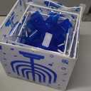 Domkom Set of 3 Hanukkah Lighted Gift Boxes,60 Led Light Up Present Box Decorations with Dreidel Menorah, White and Blue Chanukah Gift Boxes for Christmas Tree Indoor Outdoor Holiday Decor