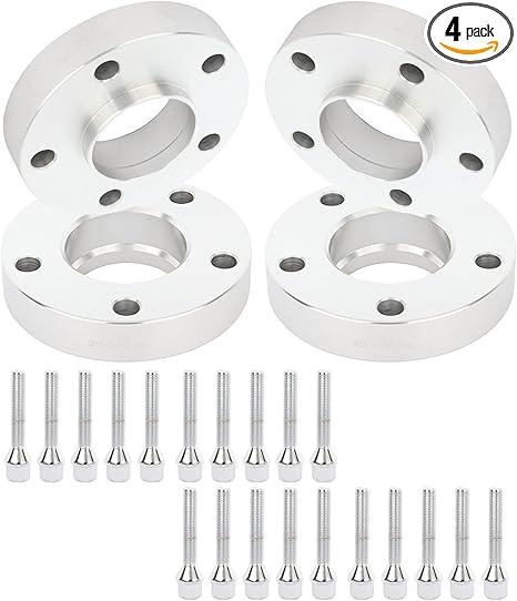 4Pcs 30mm Thick 5x120mm 12x1.5 Studs Wheel Spacers 5 Lug fit for E28, E34 525i, 528e, 530i, 535i, 535is, 540i