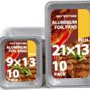 Aluminum Foil Pans 20 Pack, 9x13 10 Pack, 21x13 10 Pack