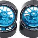 4PCS 27Mm Hard Drift Metal Wheel Rim Tyres Compatible with Wltoys 284131 K969 K979 K989 Kyosho Mini-Z 1/28 RC Car PartsBlue